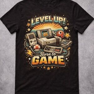 Born to Game "Level Up" Graphic Tee - Black